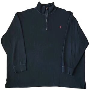 Ralph Lauren Black 1/4 Zip Pullover 3XB Big Tall Pony